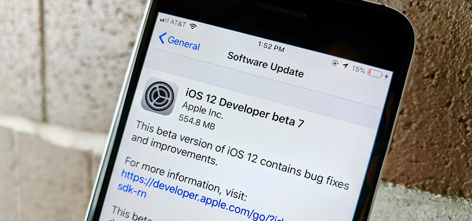 Apple tung ra bản cập nhật iOS 12 beta 7