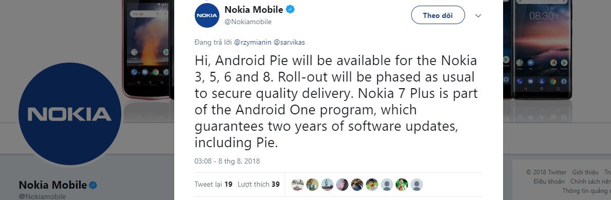 Tin vui cho những ai đang sở hữu Nokia 3, 5, 6 và 8 