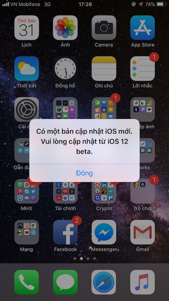 Nhiều người dùng đều than phiền về việc gặp lỗi tương tự sau khi cập nhật iOS 12 beta 11.