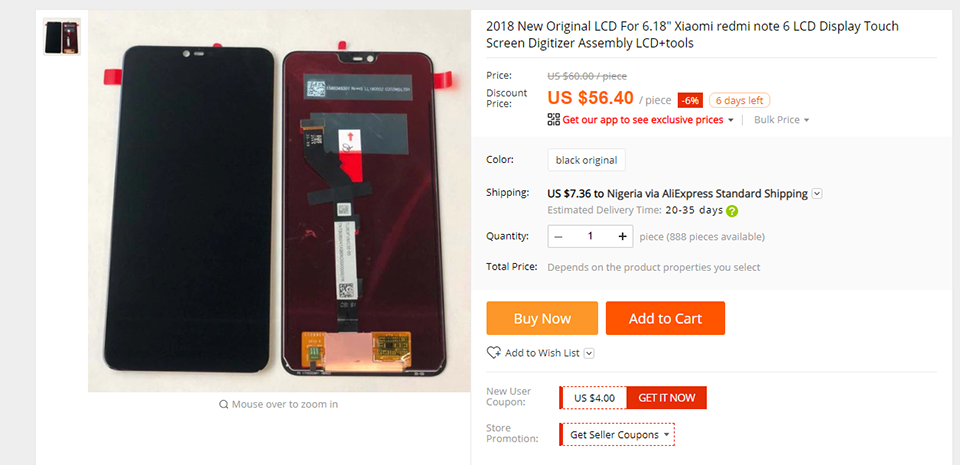 Redmi Note 6 xuất hiện trên trang web bán hàng (ảnh 1)