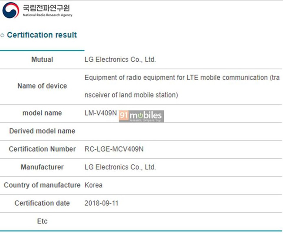 LG V40 ThinQ đạt chứng nhận NRR