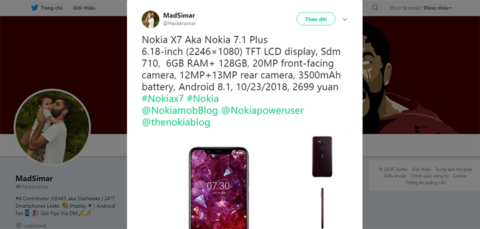 Nokia 7.1 Plus lộ thông tin