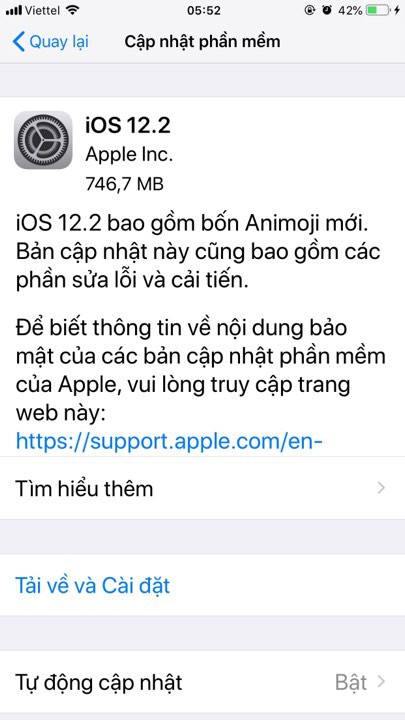iOS 12.2 ra mắt