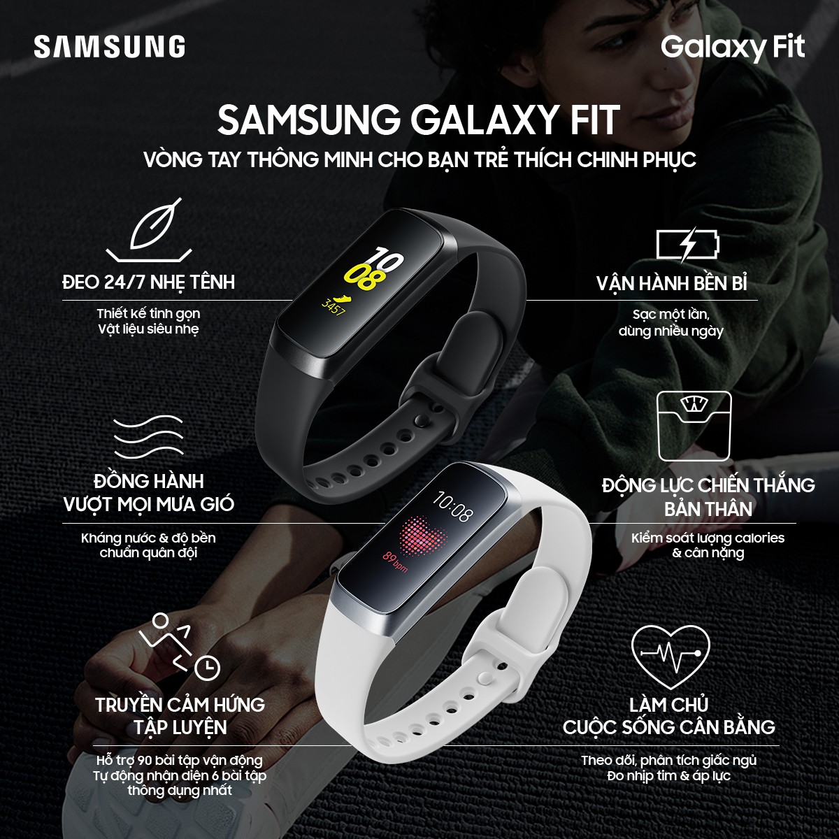 Trải nghiệm Galaxy Fit: theo dõi sức khoẻ 24 giờ liên tục - Fptshop.com.vn