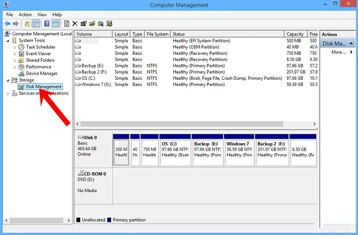 Click vào Disk Manager
