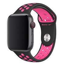 Dây đeo Apple Watch Nike Sport Band 44mm Black/Pink Blast – S/M & M/L