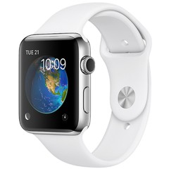 Apple Watch Series 2 38mm Stainless Steel Case with White Sport Band MNP42VN/A