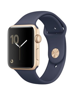 Apple Watch Series 2, 42mm Gold Aluminium Case with Midnight Blue Sport Band