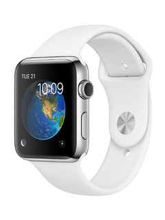 Apple Watch Series 2 38mm Stainless Steel Case with White Sport Band MNP42VN/A