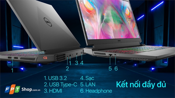 Laptop Dell Gaming G15 5511 i5 11400H/16GB/512GB/15.6"FHD/GeForce RTX 3050 4GB/Win 11