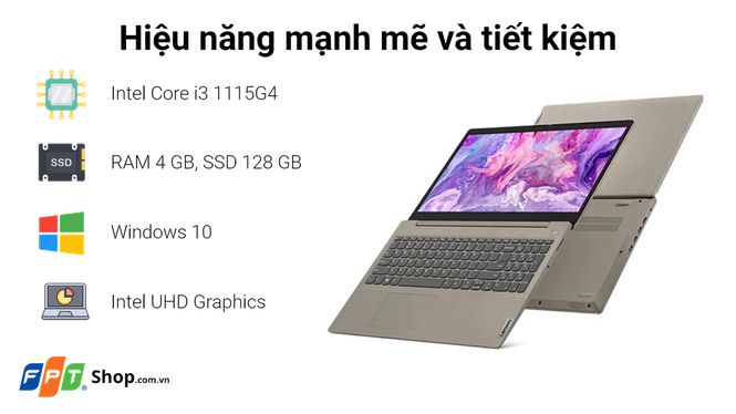 Lenovo Ideapad Slim 3 i3 1115G4/4GB/128GB/15.6"FHD/Win 10/NK (No.00788631)