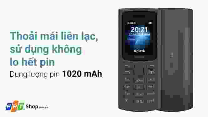 Nokia 105 4G Pro - Pin lâu, sóng khỏe. Nghe Nhạc MP3 không dây
