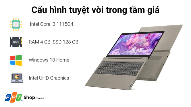 Lenovo Ideapad Slim 3 i3 1115G4 | Laptop mỏng nhẹ, giá rẻ 
