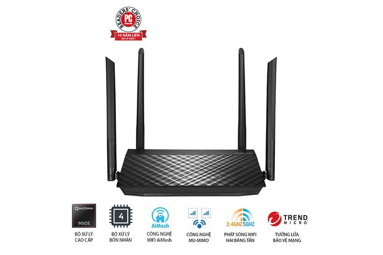 Bộ phát Wifi router chuẩn AC1500 AiMesh ASUS RT-AC59U V2 (No.00773450)